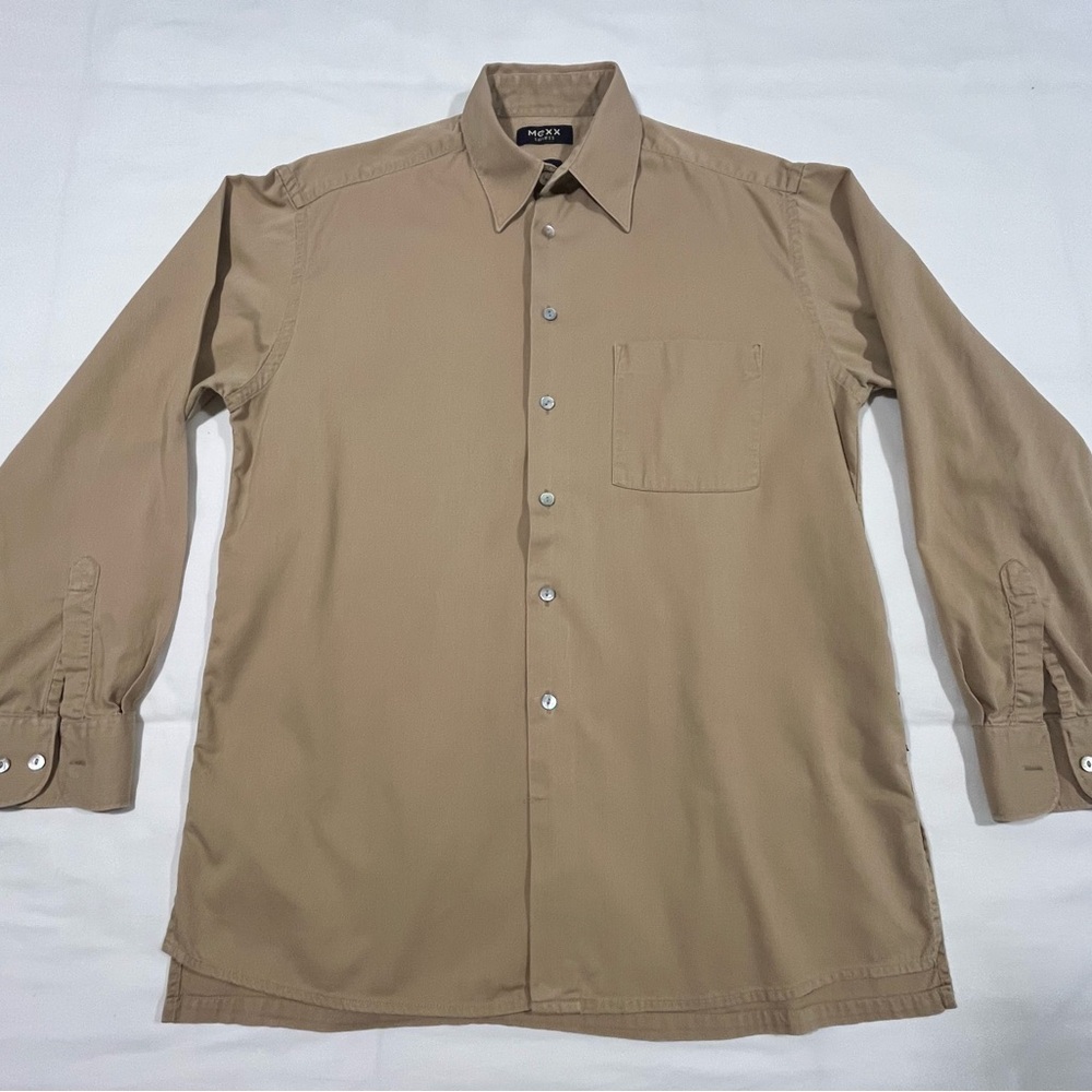 Mexx Tan Casual Button Down Shirt with Classic Collar